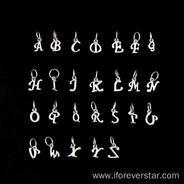 Silver 925 Gold Plated Alphabet Pendants